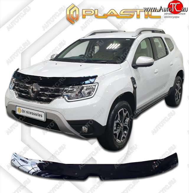 2 099 р. Дефлектор капота CA-Plastic  Renault Duster  HM (2021-2024) рестайлинг (classic черный, без надписи)  с доставкой в г. Горно‑Алтайск