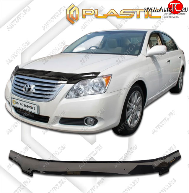 2 159 р. Дефлектор капота CA-Plastic  Toyota Avalon  3 (2005-2010) Правый руль (classic черный, без надписи)  с доставкой в г. Горно‑Алтайск