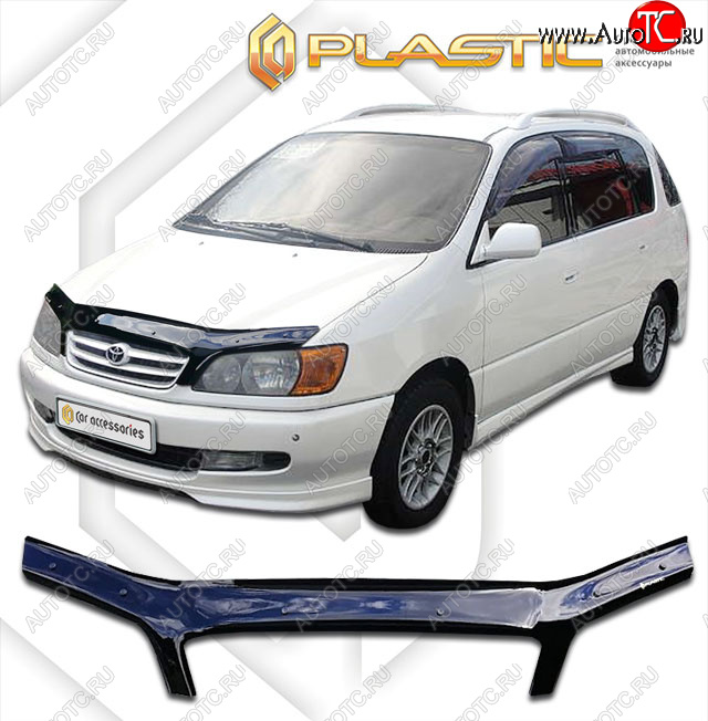 2 159 р. Дефлектор капота CA-Plastic  Toyota Ipsum  SXM10 (1998-2001) рестайлинг (classic черный, без надписи)  с доставкой в г. Горно‑Алтайск