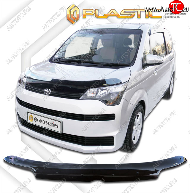 2 079 р. Дефлектор капота CA-Plastic  Toyota Spade  NP140 (2012-2020) хэтчбэк 5 дв. (classic черный, без надписи)  с доставкой в г. Горно‑Алтайск