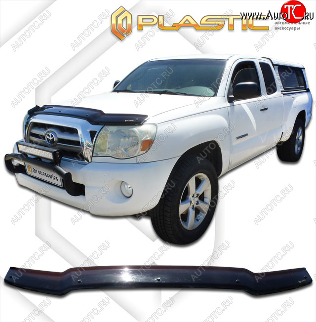 1 999 р. Дефлектор капота CA-Plastic  Toyota Tacoma  N200 (2004-2011) PickUp AccessCab дорестайлинг, PickUp DoubleCab дорестайлинг, PickUp RegularCab дорестайлинг (classic черный, без надписи)  с доставкой в г. Горно‑Алтайск