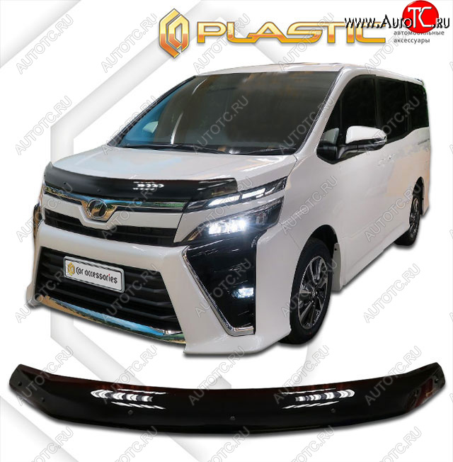 2 079 р. Дефлектор капота CA-Plastic  Toyota Voxy  минивэн (2017-2024) R80 рестайлинг, R90 дорестайлинг (classic черный, без надписи)  с доставкой в г. Горно‑Алтайск