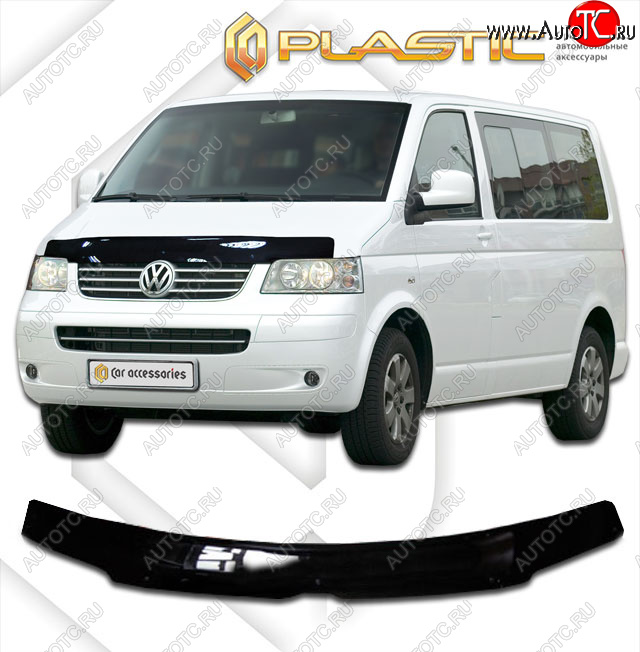 2 079 р. Дефлектор капота CA-Plastic  Volkswagen Multivan  T5 (2003-2009)  дорестайлинг (classic черный, без надписи)  с доставкой в г. Горно‑Алтайск