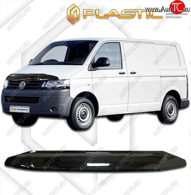 1 849 р. Дефлектор капота CA-Plastic  Volkswagen Multivan  T5 (2009-2015) рестайлинг (classic черный, без надписи)  с доставкой в г. Горно‑Алтайск