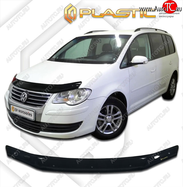 1 899 р. Дефлектор капота CA-Plastic  Volkswagen Touran  1T (2006-2010) 1-ый рестайлинг минивэн (classic черный, без надписи)  с доставкой в г. Горно‑Алтайск