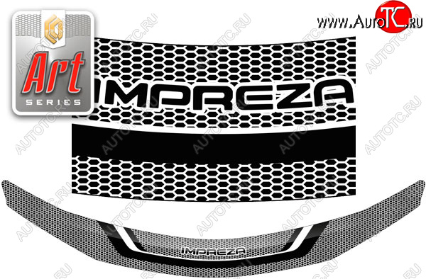 2 099 р. Дефлектор капот CA-Plastic  Subaru Impreza  GE (2007-2012) седан (серия ART белая)  с доставкой в г. Горно‑Алтайск