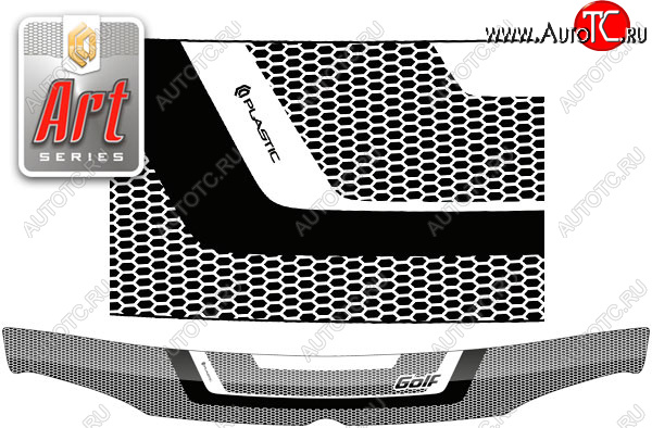 2 199 р. Дефлектор капота CA-Plastic  Volkswagen Golf  4 (1997-2003) (серия ART белая)  с доставкой в г. Горно‑Алтайск