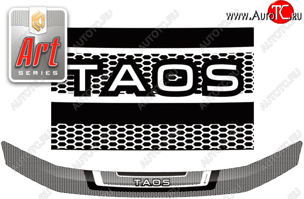 2 199 р. Дефлектор капота CA-Plastic  Volkswagen Taos (2020-2022) (серия ART белая)  с доставкой в г. Горно‑Алтайск