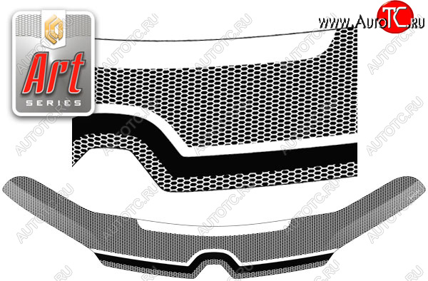 2 449 р. Дефлектор капота CA-Plastic  Renault Sandero Stepway  (B8) (2014-2018) дорестайлинг (Серия Art черная)  с доставкой в г. Горно‑Алтайск