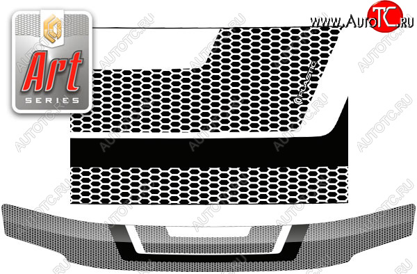 2 159 р. Дефлектор капота CA-Plastic  Toyota Town Ace  3 (1996-2008) (Серия Art черная)  с доставкой в г. Горно‑Алтайск