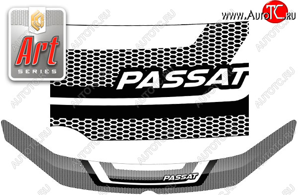 2 369 р. Дефлектор капота CA-Plastic  Volkswagen Passat  B7 (2010-2015) седан (Серия Art серебро)  с доставкой в г. Горно‑Алтайск