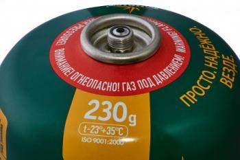 419 р. Баллон газовый резьбовой TOURIST STANDARD для портативных приборов 230 г. TOURIST tbr-230  с доставкой в г. Горно‑Алтайск. Увеличить фотографию 2