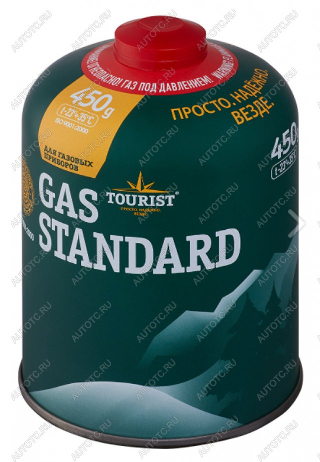 629 р. Баллон газовый резьбовой TOURIST STANDARD для портативных приборов 450 г TOURIST tbr-450  с доставкой в г. Горно‑Алтайск