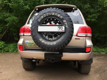 93 329 р. Калитка РИФ с фаркопом в штатный бампер Toyota Land Cruiser 200 2008-2015 под нештатное колесо, с подсветкой номера РИФ rif200-80000  с доставкой в г. Горно‑Алтайск. Увеличить фотографию 4
