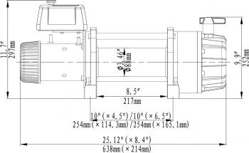 149 349 р. Лебёдка автомобильная электрическая 12V Runva 20000 lbs влагозащищенная, стальной трос RUNVA ewb20000u  с доставкой в г. Горно‑Алтайск. Увеличить фотографию 4