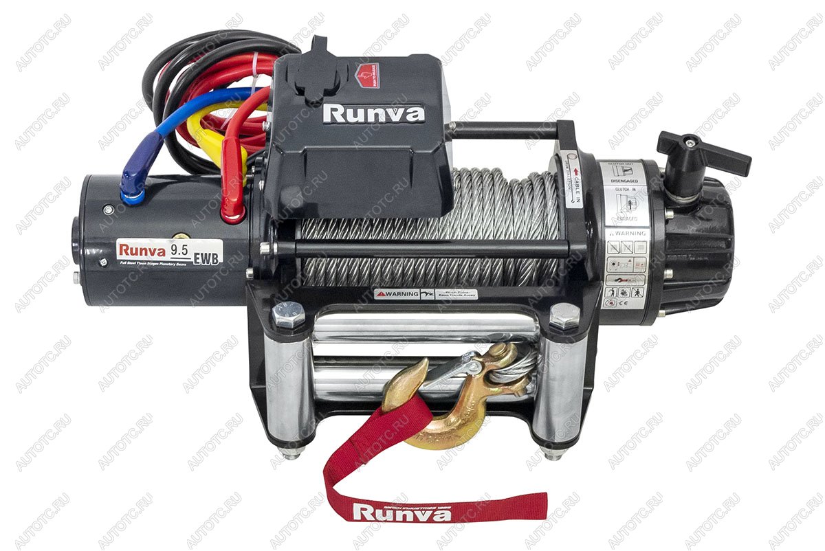 92 859 р. Лебёдка автомобильная электрическая 12V Runva 9500 lbs 4350 кг влагозащищенная, стальной трос RUNVA ewb9500s  с доставкой в г. Горно‑Алтайск