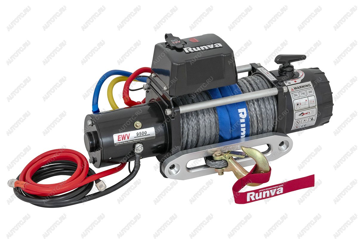 69 999 р. Лебёдка автомобильная электрическая 12V Runva 9500 lbs 4350 кг (синтетический трос) RUNVA ewv9500ssr  с доставкой в г. Горно‑Алтайск