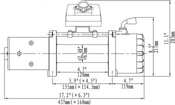 56 499 р. Лебёдка автомобильная электрическая 12V Runva 9500 lbs 4350 кг короткий барабан RUNVA 9.5xs  с доставкой в г. Горно‑Алтайск. Увеличить фотографию 2