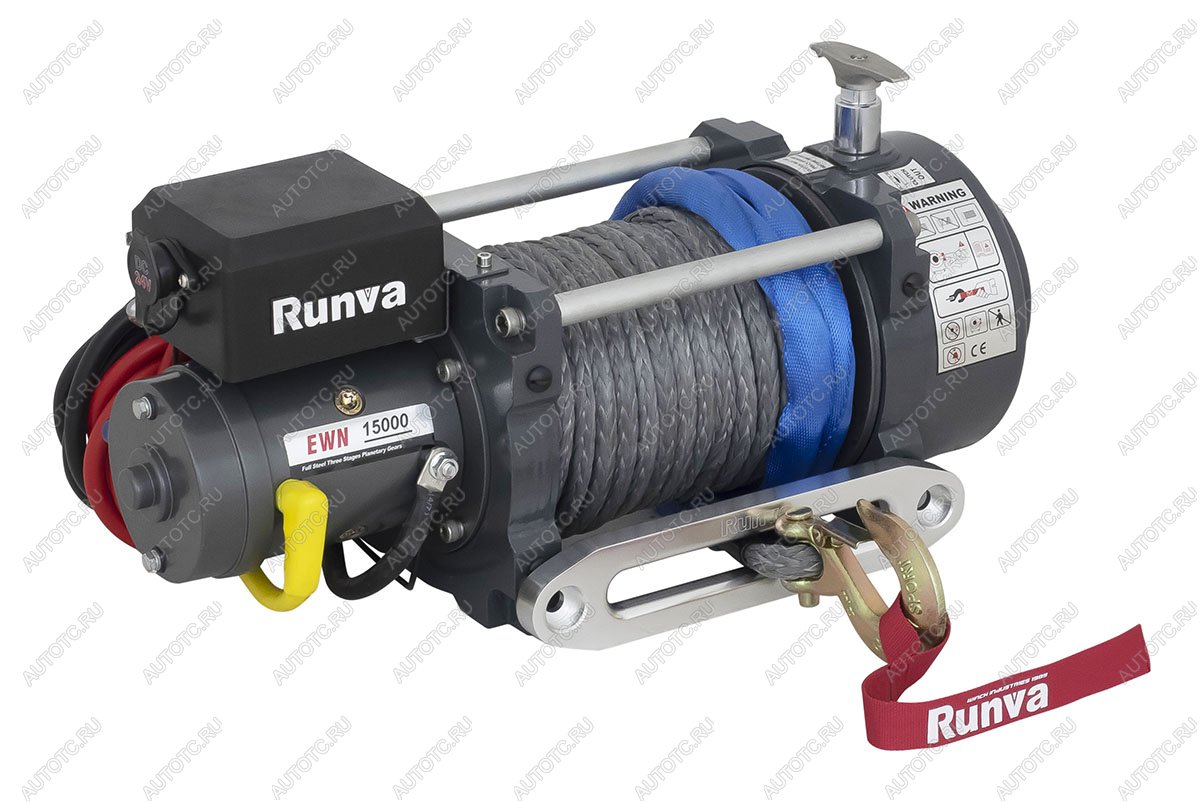 102 429 р. Лебёдка электрическая (индустр.) 24V Runva 15000 lbs 6800 кг синтетический трос RUNVA ewn15000usr24v  с доставкой в г. Горно‑Алтайск