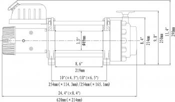 101 609 р. Лебёдка электрическая (индустр.) 24V Runva 17500 lbs 7960 кг синтетический трос RUNVA ewn17500usr24v  с доставкой в г. Горно‑Алтайск. Увеличить фотографию 2