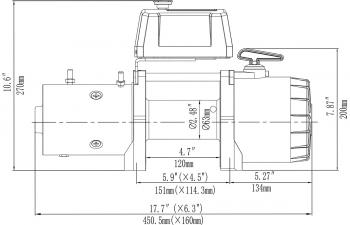 62 909 р. Лебёдка электрическая 12V Runva 12500 lbs 5670 кг короткий барабан, синтетический трос RUNVA 12.5xssr  с доставкой в г. Горно‑Алтайск. Увеличить фотографию 8