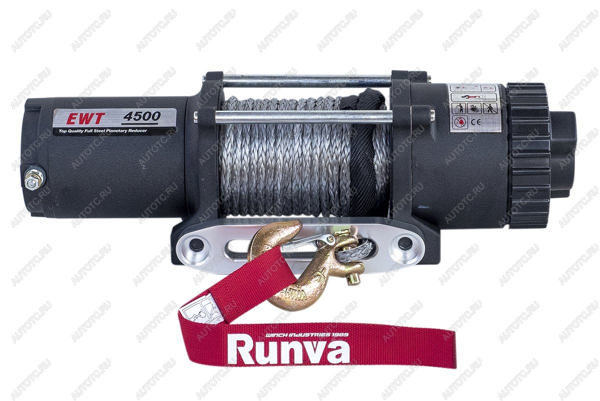 33 359 р. Лебёдка электрическая 12V Runva 4500 lbs 2041 кг (синтетический трос) RUNVA ewt4500asr  с доставкой в г. Горно‑Алтайск