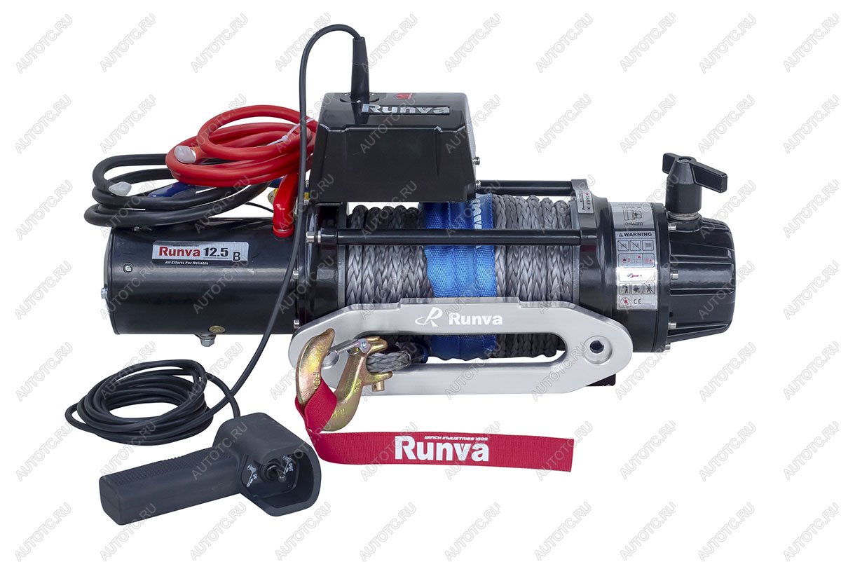 93 329 р. Лебёдка электрическая 24V Runva 12500 lbs 5670 кг (влагозащищенная) синтетический трос RUNVA ewb12500ssr24v  с доставкой в г. Горно‑Алтайск