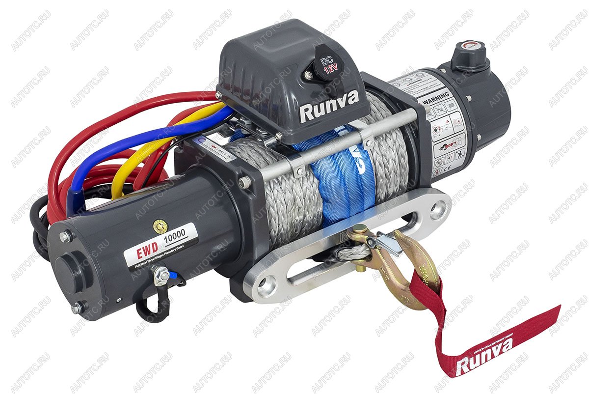 65 479 р. Лебёдка электрическая двухскоростная 12V Runva 10000 lbs 4500 кг (синтетический трос) RUNVA ewd10000ssr  с доставкой в г. Горно‑Алтайск