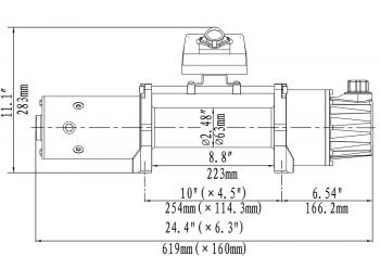65 479 р. Лебёдка электрическая двухскоростная 12V Runva 10000 lbs 4500 кг (синтетический трос) RUNVA ewd10000ssr  с доставкой в г. Горно‑Алтайск. Увеличить фотографию 9