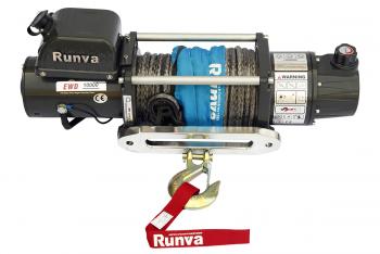 65 479 р. Лебёдка электрическая двухскоростная 12V Runva 10000 lbs 4500 кг (синтетический трос) RUNVA ewd10000usr  с доставкой в г. Горно‑Алтайск. Увеличить фотографию 4