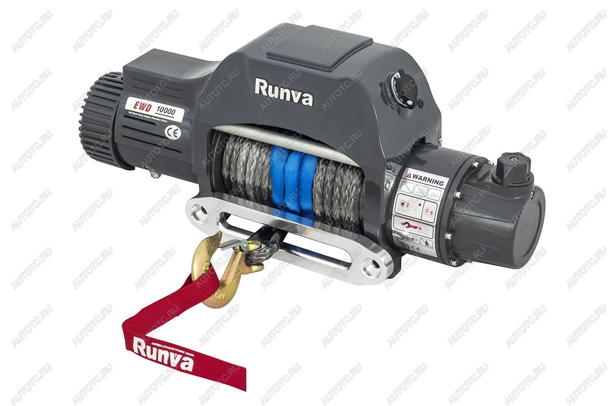 96 739 р. Лебёдка электрическая двухскоростная 12V Runva 10000 lbs 4500 кг (синтетический трос) RUNVA ewd10000sr  с доставкой в г. Горно‑Алтайск