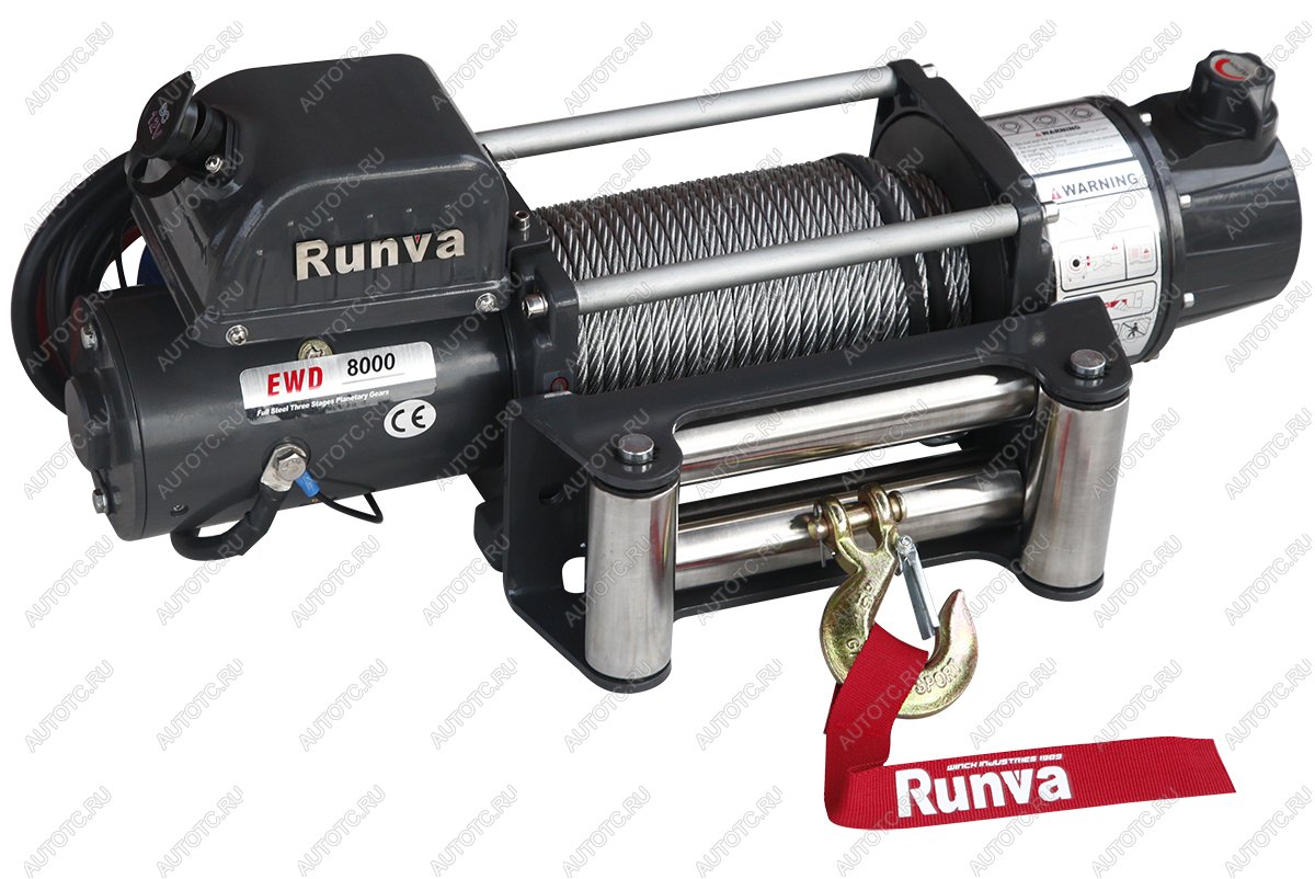 63 229 р. Лебёдка электрическая двухскоростная 12V Runva 8000 lbs 3629 кг RUNVA ewd8000u  с доставкой в г. Горно‑Алтайск