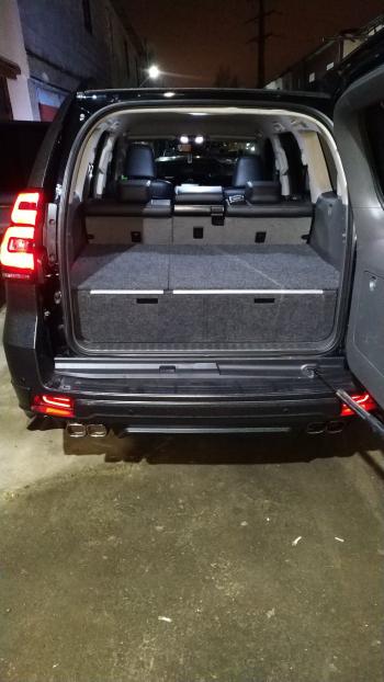 24 999 р. Органайзер в багажник для Toyota Land Cruiser Prado 150 (2 выдв.ящика+спальник) дорестайлинг РФ 150-003  с доставкой в г. Горно‑Алтайск. Увеличить фотографию 2
