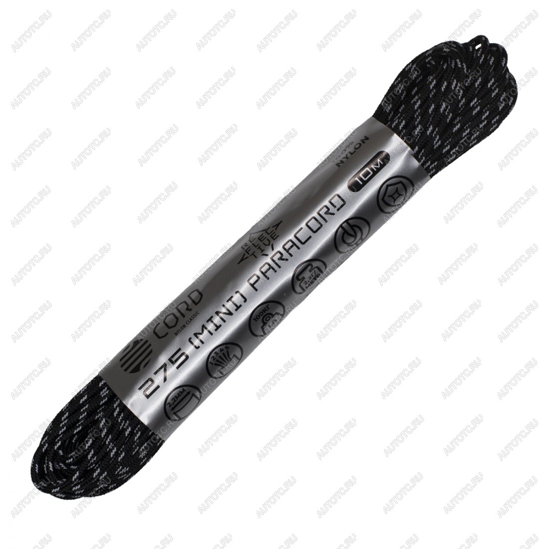 319 р. Паракорд 275 (мини) CORD nylon 10м световозвращающий (black) CORD 275.n10.lm.b  с доставкой в г. Горно‑Алтайск