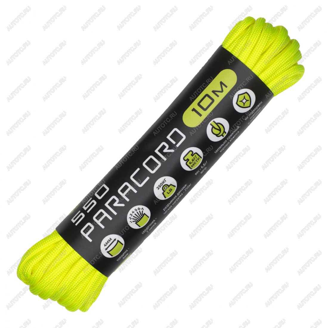 259 р. Паракорд 550 CORD nylon 10м (neon yellow) CORD 550.n10.n.y  с доставкой в г. Горно‑Алтайск