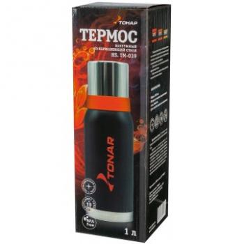 2 309 р. Термос ТОНАР 1000 мл. Черный (2 крышки-кружки) ТОНАР hs.tm-039  с доставкой в г. Горно‑Алтайск. Увеличить фотографию 3