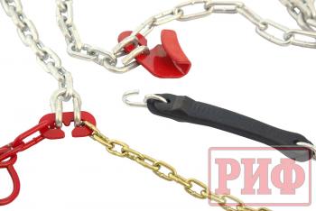 10 049 р. Цепи противоскольжения РИФ 4х4 "соты" 16 мм, 25570R18, 25575R17, 26575R16, 26555R19, 26565R18, 26570R17, 27560R18, 27570R16, 32x11,5R15 (к-т 2 шт.) РИФ rif18-0-0000267  с доставкой в г. Горно‑Алтайск. Увеличить фотографию 7