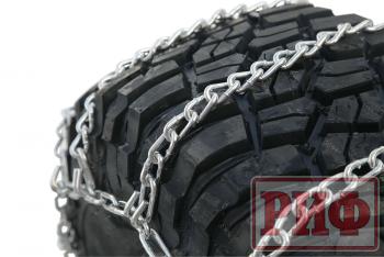9 559 р. Цепи противоскольжения РИФ Грузовик "лесенка" 25 мм, 24570R19,5 (к-т 2 шт.) РИФ rif18-0-0002228  с доставкой в г. Горно‑Алтайск. Увеличить фотографию 1