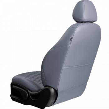 19 649 р. Комплект чехлов для сидений (РЗСиС 40/60 3Г Орегон) БАЙРОН Lord Autofashion  KIA Ceed  2 JD (2012-2018) дорестайлинг универсал, дорестайлинг, хэтчбэк, рестайлинг универсал, рестайлинг, хэтчбэк (серый, вставка серая, строчка темно-серая)  с доставкой в г. Горно‑Алтайск. Увеличить фотографию 2