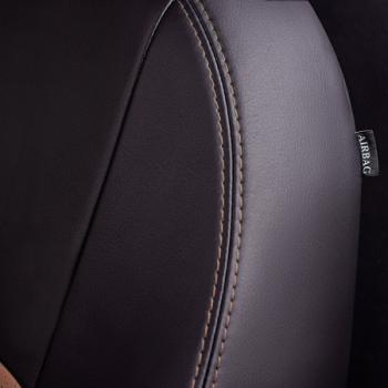 9 449 р.  Комплект чехлов для сидений (РЗС 40/60 3П Илана+Орегон) ТУРИН СТ Lord Autofashion  KIA Cerato  4 BD (2018-2025) дорестайлинг седан, дорестайлинг, хэтчбэк, рестайлинг седан (черный, вставка темно-коричневая/бежевая, строчка темно-коричневая)  с доставкой в г. Горно‑Алтайск. Увеличить фотографию 2