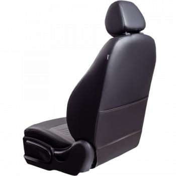 9 449 р. Комплект чехлов для сидений (РЗС 60/40 3Г Илана+Орегон) ТУРИН СТ Lord Autofashion  KIA Soul  AM (2008-2014) дорестайлинг, рестайлинг (черный, вставка серая, строчка серая)  с доставкой в г. Горно‑Алтайск. Увеличить фотографию 2