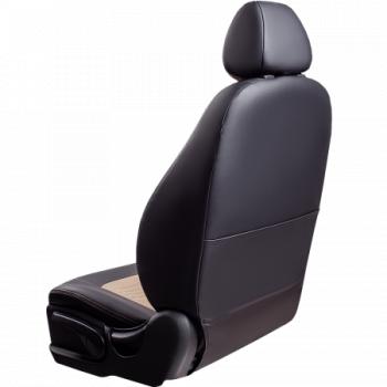 9 449 р. Комплект чехлов для сидений (РЗС 60/40 3Г Илана+Орегон) ТУРИН СТ Lord Autofashion  KIA Soul  PS (2014-2019) дорестайлинг, рестайлинг (черный, вставка бежевая, строчка бежевая)  с доставкой в г. Горно‑Алтайск. Увеличить фотографию 2