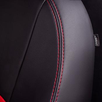 9 449 р. Комплект чехлов для сидений (РЗС 60/40 3Г Илана+Орегон) ТУРИН СТ Lord Autofashion  Opel Mokka (2012-2016)  дорестайлинг (черный, вставка красная, строчка красная)  с доставкой в г. Горно‑Алтайск. Увеличить фотографию 2