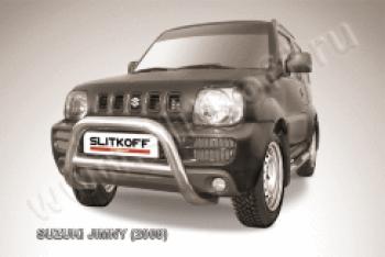 Защита переднего бампера кенгурятник d76 низкий Slitkoff Suzuki Jimny JB23/JB43 1-ый рестайлинг (2002-2012)