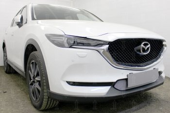 3 199 р. Защитная сетка в бампер (низ, ячейка 3х7 мм) Alfeco Стандарт Mazda CX-5 KF (2016-2024) (Хром)  с доставкой в г. Горно‑Алтайск. Увеличить фотографию 4