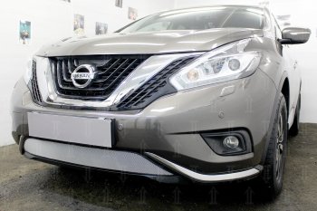 3 699 р. Защитная сетка в бампер (низ, ячейка 3х7 мм) Стрелка11 Стандарт  Nissan Murano  3 Z52 (2015-2022) дорестайлинг (Хром)  с доставкой в г. Горно‑Алтайск. Увеличить фотографию 4