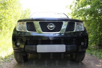 Защитная сетка в бампер (низ, ячейка 3х7 мм) Стрелка11 Стандарт Nissan Pathfinder R51 дорестайлинг (2004-2007)  (Чёрная)