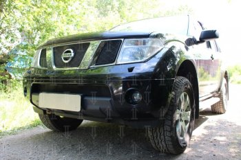 3 399 р. Защитная сетка в бампер (низ, ячейка 3х7 мм) Стрелка11 Стандарт Nissan Pathfinder R51 дорестайлинг (2004-2007) (Чёрная)  с доставкой в г. Горно‑Алтайск. Увеличить фотографию 2