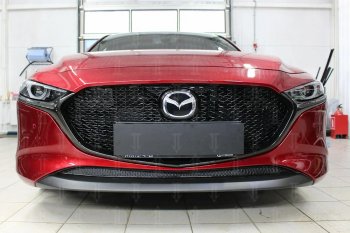 3 599 р. Защитная сетка в бампер (низ, ячейка 4х10 мм) Alfeco Премиум Mazda 3/Axela BP хэтчбэк (2019-2024) (Чёрная)  с доставкой в г. Горно‑Алтайск. Увеличить фотографию 2