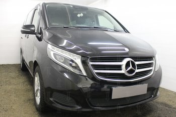 4 949 р. Защитная сетка в бампер (низ, ячейка 4х10 мм) Alfeco Премиум  Mercedes-Benz Vito  W447 (2015-2020) дорестайлинг (Чёрная)  с доставкой в г. Горно‑Алтайск. Увеличить фотографию 2